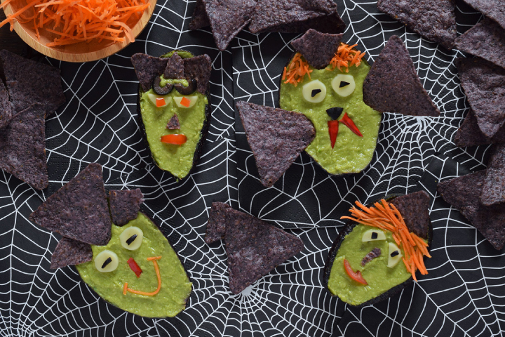 Receta de monstruo de palta de Halloween